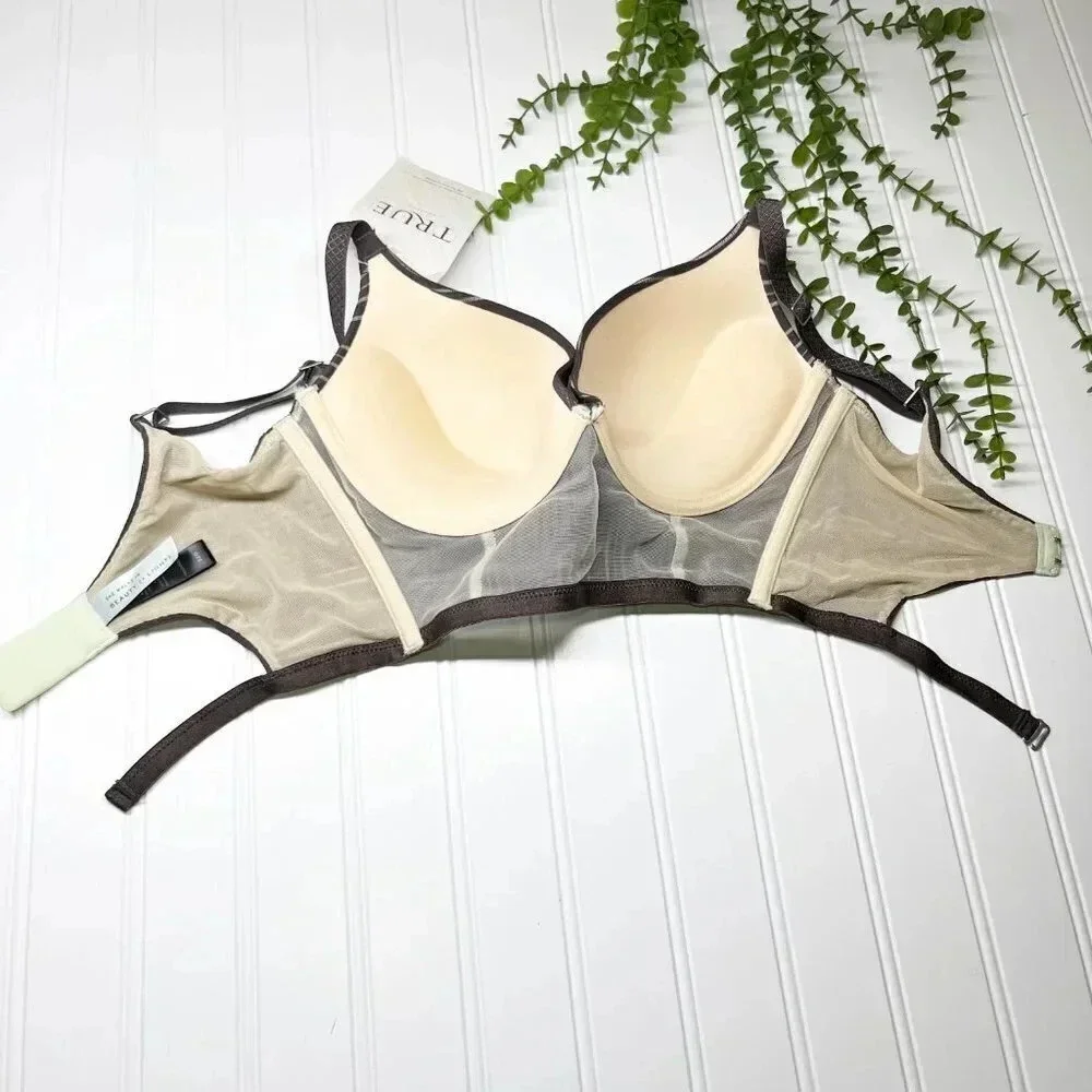 True&Co Charcoal She Walks in Beauty + Light Bra Women's Size 32D New With Tags